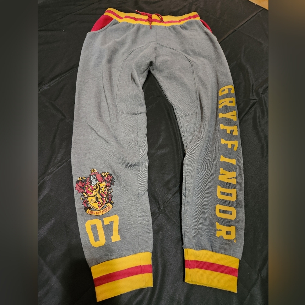Warner Bros. Harry Potter Gryffindor Gray Joggers with Red and Yellow Accents L